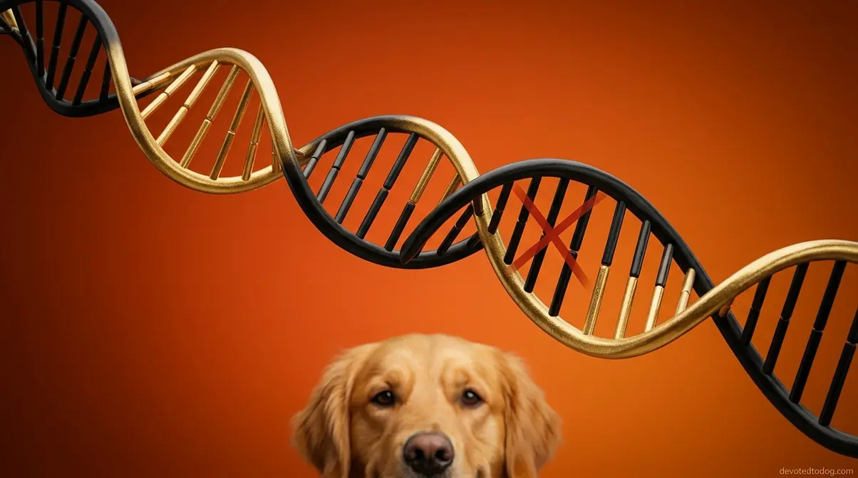 DNA helix representing MC1R gene mutation that prevents black coat in Golden Retrievers