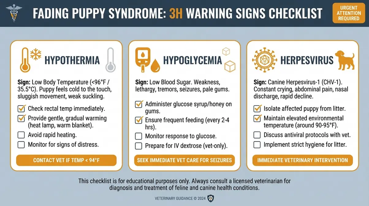 fading puppy syndrome warning signs checklist for golden retriever newborn litters