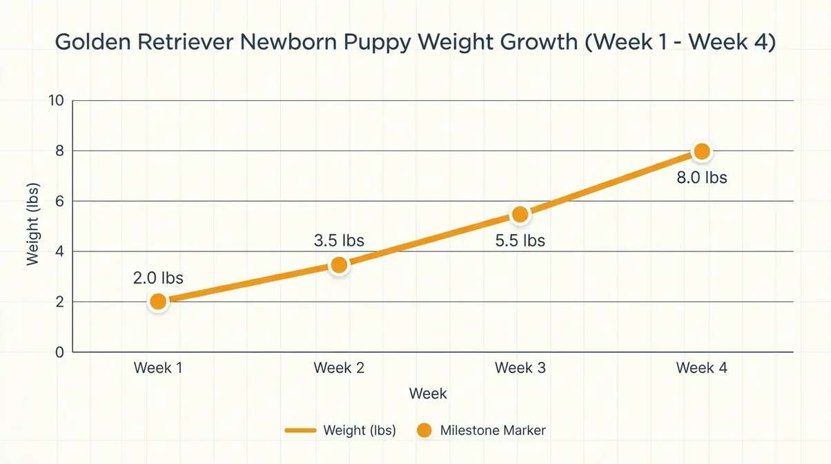 golden retriever newborn puppy week by week weight chart and developmental milestones